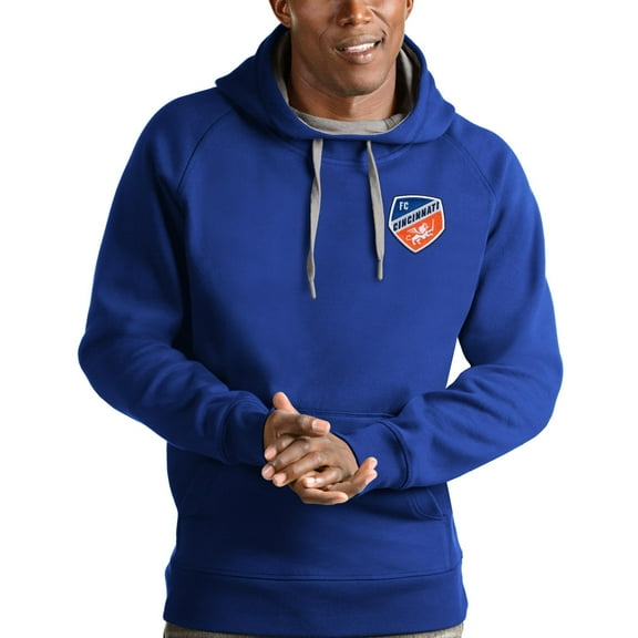 Men's Antigua Royal FC Cincinnati Logo Victory Pullover Hoodie