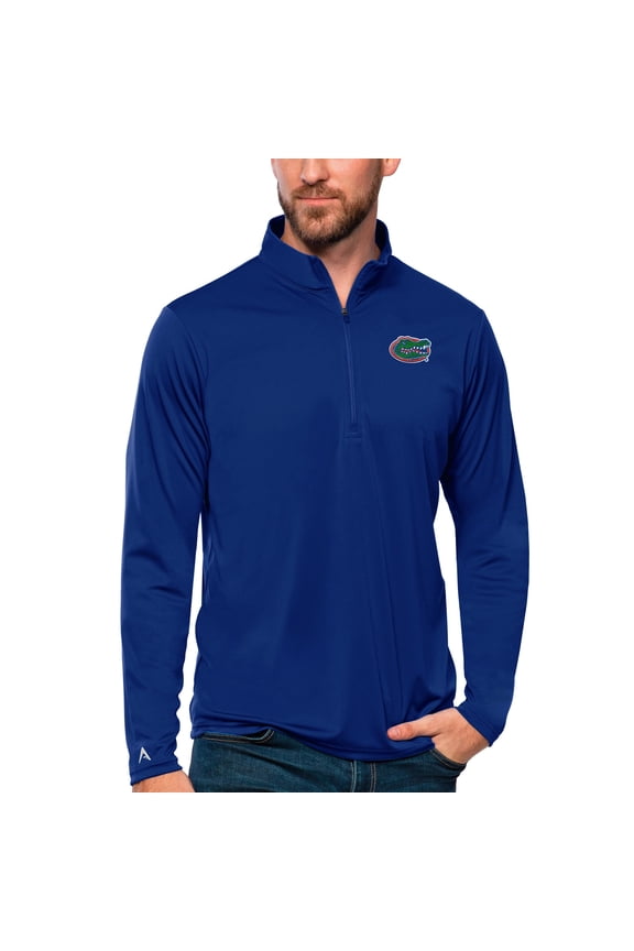 Men's Antigua Royal Florida Gators Tribute Quarter-Zip Top