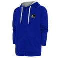 thumbnail image 1 of Men's Antigua Royal Golden State Warriors Metallic Logo Victory Raglan Full-Zip Hoodie, 1 of 1