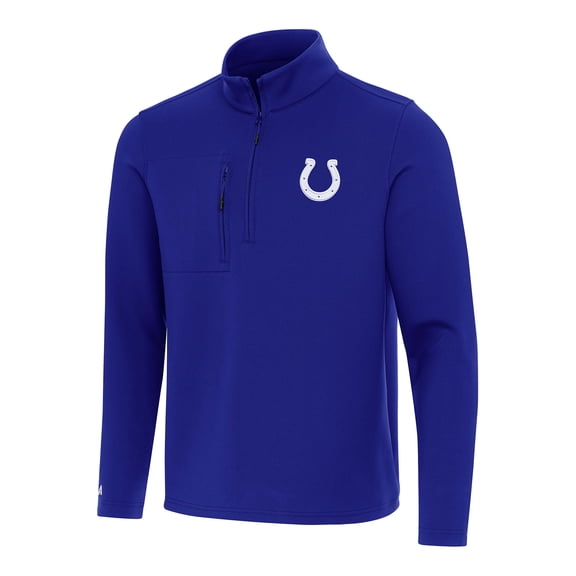 Men's Antigua Royal Indianapolis Colts Insider Quarter-Zip Pullover Top