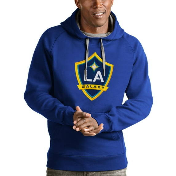 Men's Antigua Royal LA Galaxy Victory Pullover Hoodie