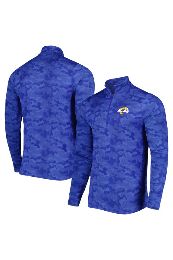 Men's Antigua Royal Los Angeles Rams Brigade Quarter-Zip Sweatshirt