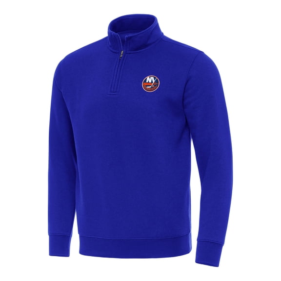 Men's Antigua Royal New York Islanders Victory Quarter-Zip Mock Sweatshirt