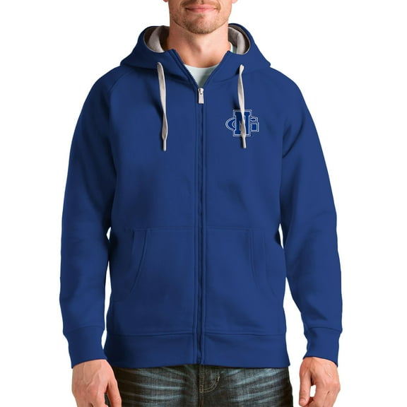 Men's Antigua Royal North Georgia Nighthawks Victory Full-Zip Hoodie