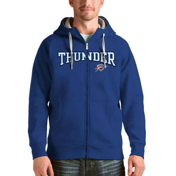 Men's Antigua Royal Oklahoma City Thunder Victory Full-Zip Hoodie