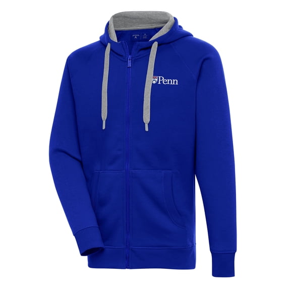 Men's Antigua Royal Pennsylvania Quakers Victory Full-Zip Hoodie