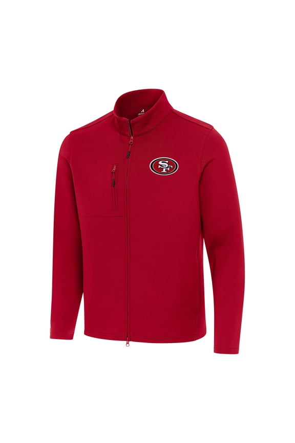 Men's Antigua Scarlet San Francisco 49ers Objection Full-Zip Jacket