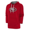 thumbnail image 1 of Men's Antigua Scarlet San Francisco 49ers Victory Chenille Pullover Hoodie, 1 of 2