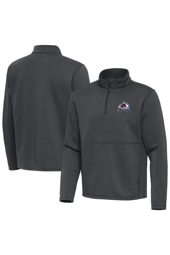 Men's Antigua Silver Colorado Avalanche Twist Quarter-Zip Pullover Jacket