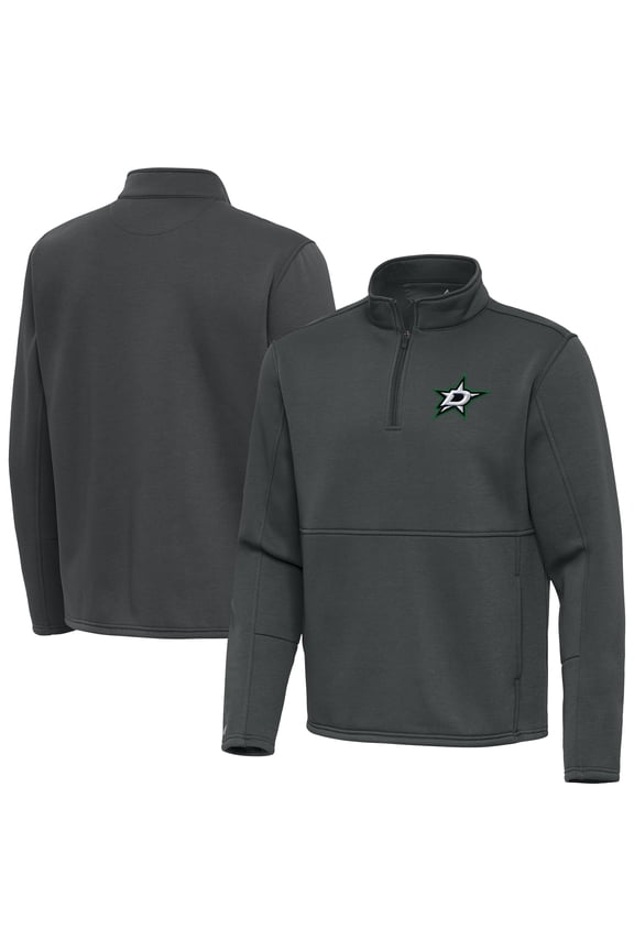 Men's Antigua Silver Dallas Stars Twist Quarter-Zip Pullover Jacket