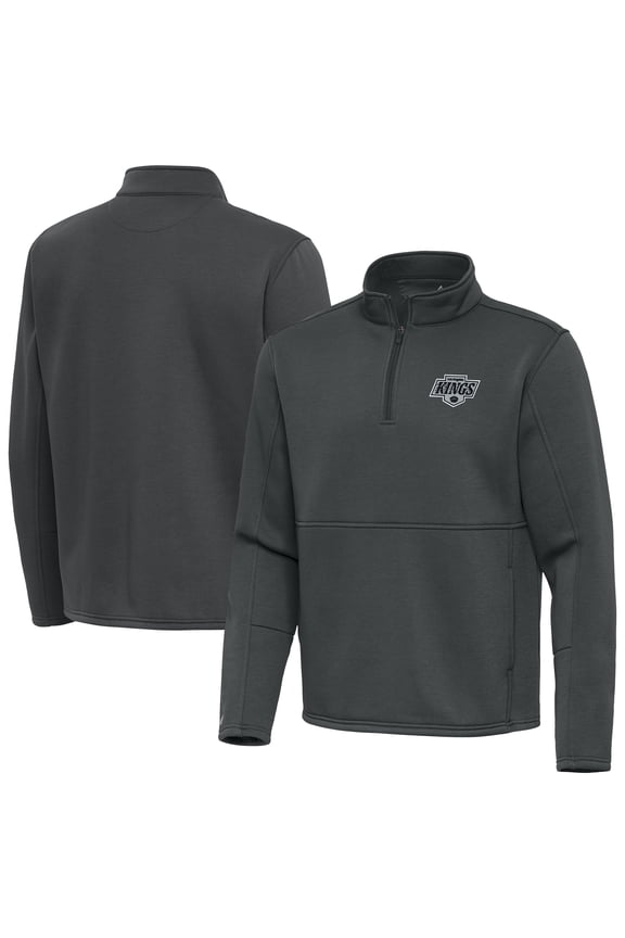 Men's Antigua Silver Los Angeles Kings Twist Quarter-Zip Pullover Jacket