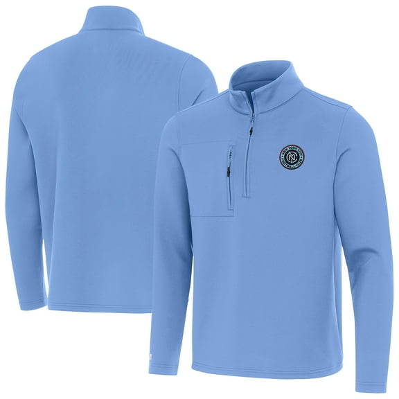 Men's Antigua Sky Blue New York City FC Insider Quarter-Zip Pullover