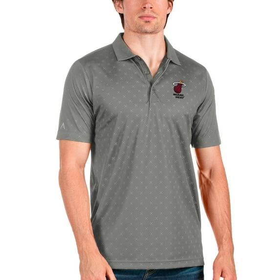Men's Antigua Steel Miami Heat Spark Polo