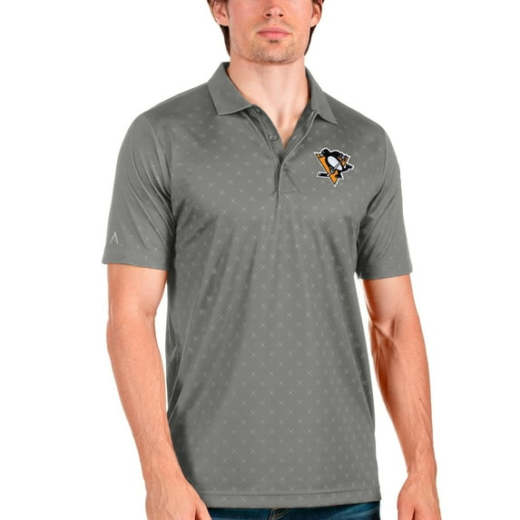 Men's Antigua Steel Pittsburgh Penguins Spark Polo