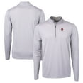 thumbnail image 1 of Men's Cutter & Buck  Gray Auburn Tigers Alumni Logo DryTec Virtue Eco Pique Micro Stripe Recycled Quarter-Zip Pullover, 1 of 3