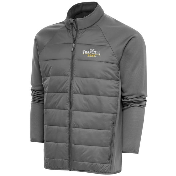 Men's Antigua Steel San Francisco Dons Altitude Quilted Full-Zip Jacket