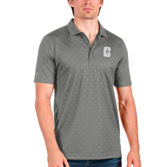 Men's Antigua Steel/Steel Charlotte 49ers Spark Polo