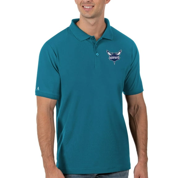 Men's Antigua Teal Charlotte Hornets Legacy Pique Polo
