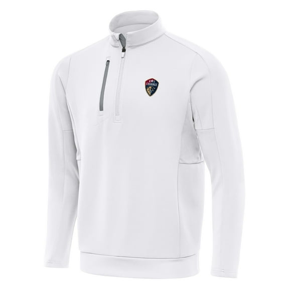 Men's Antigua White North Carolina Courage Generation Quarter-Zip Jacket