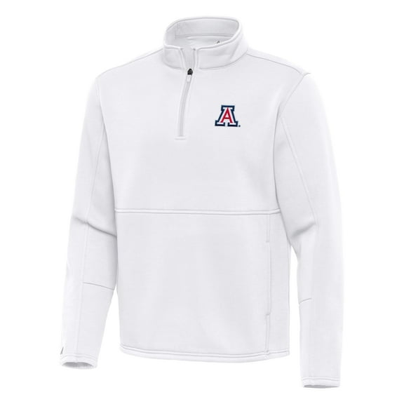 Men's Antigua White Arizona Wildcats Twist Quarter-Zip Pullover Jacket