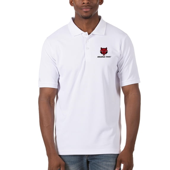Men's Antigua White Arkansas State Red Wolves Legacy Pique Polo