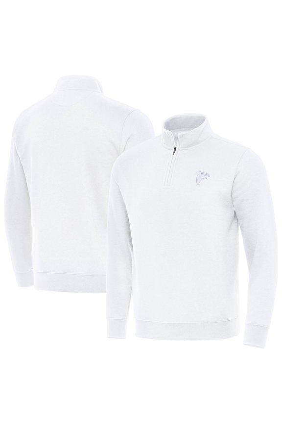 Men's Antigua White Atlanta Falcons Victory Quarter-Zip Top