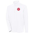 thumbnail image 1 of Men's Antigua  White Atlanta Hawks Hunk Quarter-Zip Pullover Top, 1 of 1