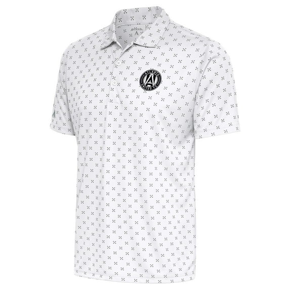 Men's Antigua White Atlanta United FC Brushed Metallic Logo Spark Polo