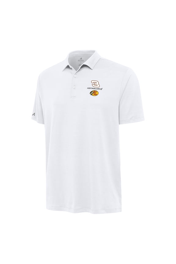 Men's Antigua White Austin Dillon Reprocess Polo
