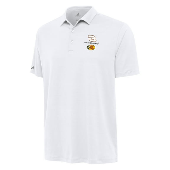 Men's Antigua White Austin Dillon Reprocess Polo