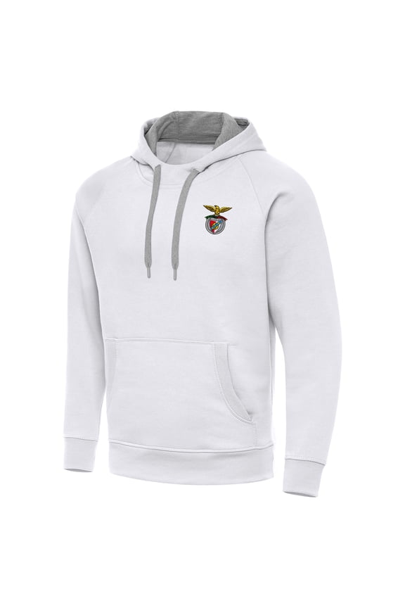 Men's Antigua  White Benfica Takeover Raglan Pullover Hoodie