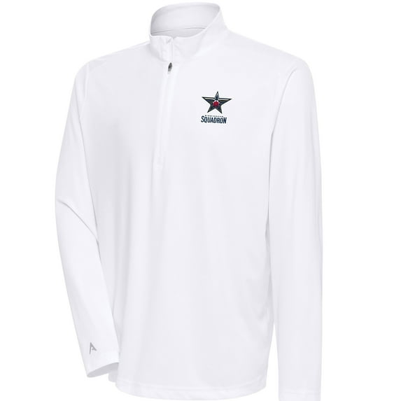 Men's Antigua White Birmingham Squadron Tribute Quarter-Zip Pullover Top