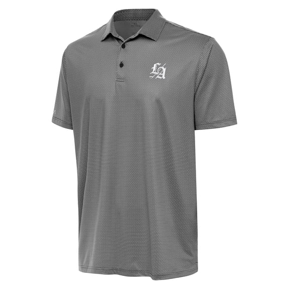 Men's Antigua White/Black TGL Los Angeles Golf Club Rings Performance Polo