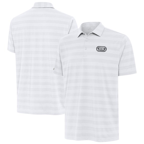 Men's Antigua White Bowman Gray Stadium Tunnel Polo