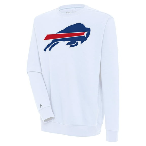 Men's Antigua White Buffalo Bills Victory Pullover Sweatshirt