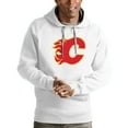 thumbnail image 1 of Men's Antigua White Calgary Flames Logo Victory Pullover Hoodie, 1 of 1