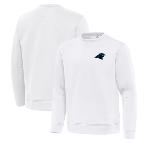 Men's Antigua White Carolina Panthers Relevant Lightweight Pullover Sweatshirt