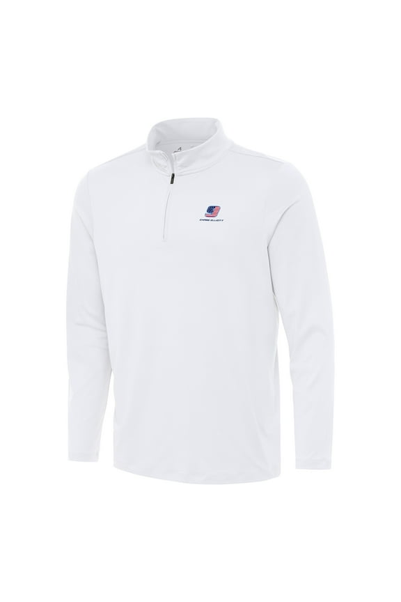 Men's Antigua White Chase Elliott Reprocess Quarter-Zip Top