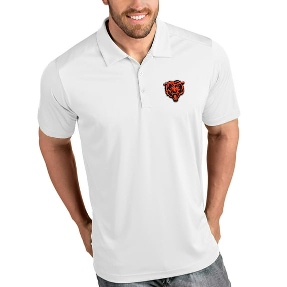 Men's Antigua White Chicago Bears Bear Head Tribute Polo