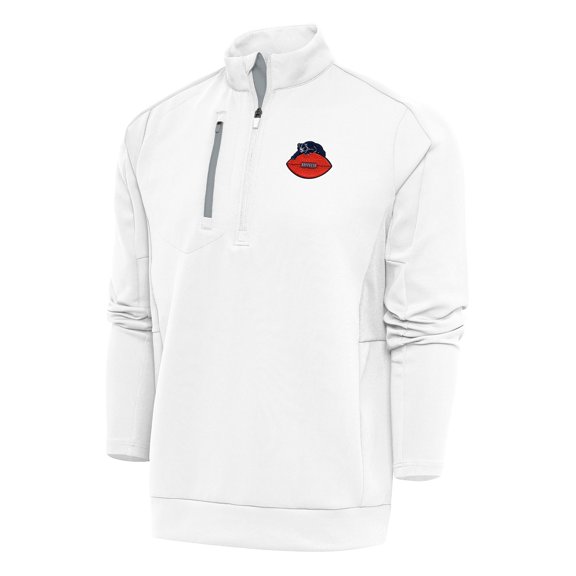 Men's Antigua White Chicago Bears Team Logo Throwback Generation Quarter-Zip Pullover Top