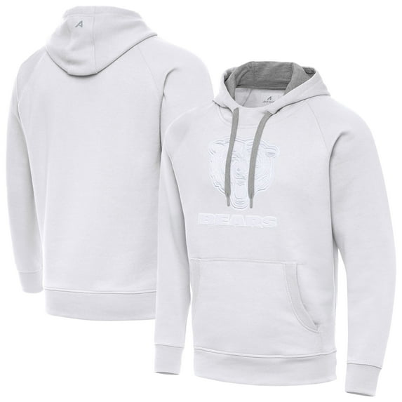 Men's Antigua White Chicago Bears Victory Pullover Hoodie