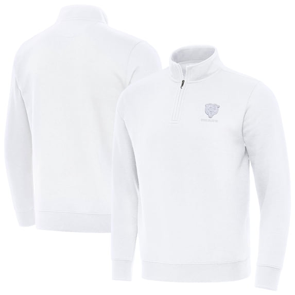 Men's Antigua White Chicago Bears Victory Quarter-Zip Top