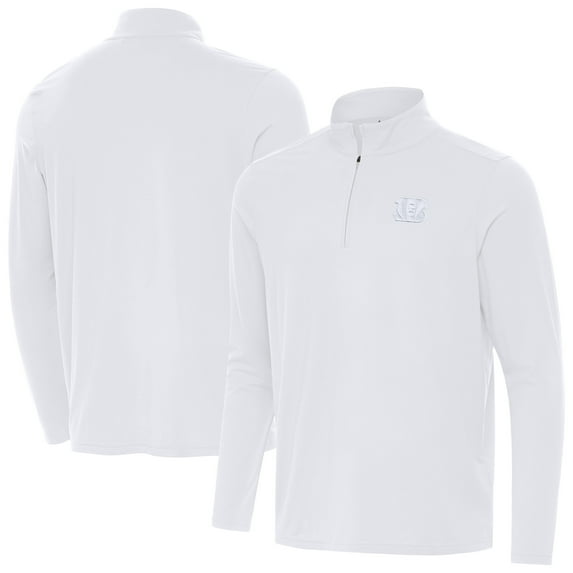 Men's Antigua White Cincinnati Bengals Intent Quarter-Zip Top