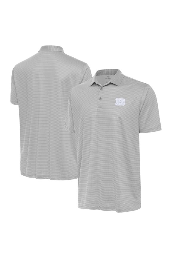 Men's Antigua White/Gray Cincinnati Bengals Rings Performance Polo