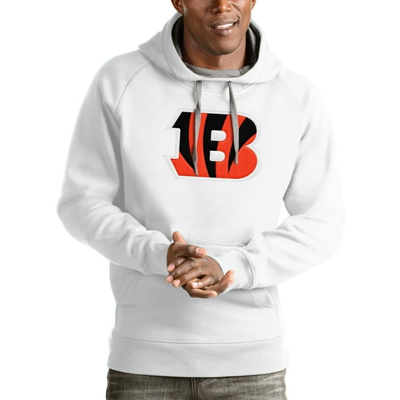 Men's Antigua White Cincinnati Bengals Victory Pullover Hoodie