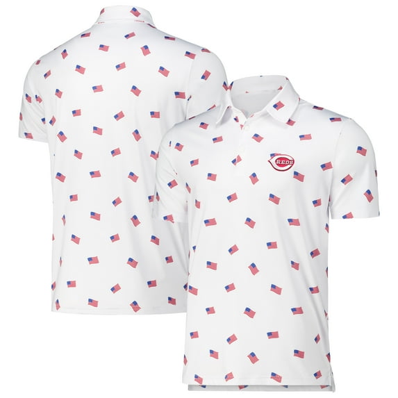 Men's Antigua White Cincinnati Reds Americana Polo