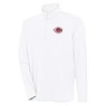 thumbnail image 1 of Men's Antigua  White Cincinnati Reds Hunk Quarter-Zip Pullover Top, 1 of 1