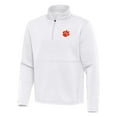 thumbnail image 1 of Men's Antigua White Clemson Tigers Twist Quarter-Zip Pullover Jacket, 1 of 1