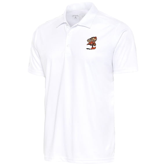 Men's Antigua White Cleveland Browns Team Logo Tribute Polo
