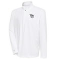 thumbnail image 1 of Men's Antigua White Cleveland Guardians Metallic Tribute Quarter-Zip Top, 1 of 1